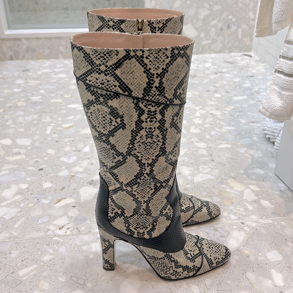GUCCI python print leather boots - Picture 3 of 10
